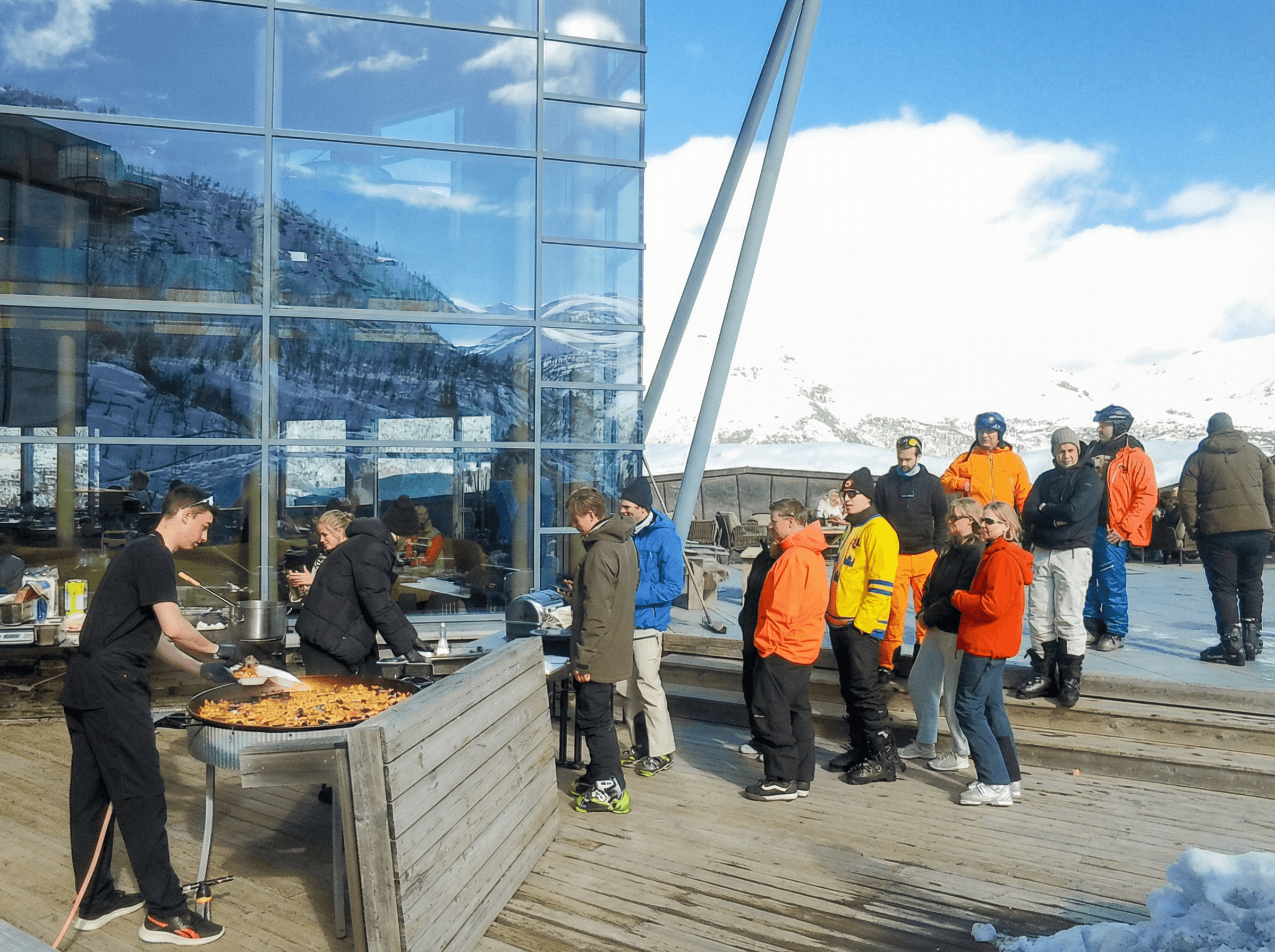 Outdoor catering event setup