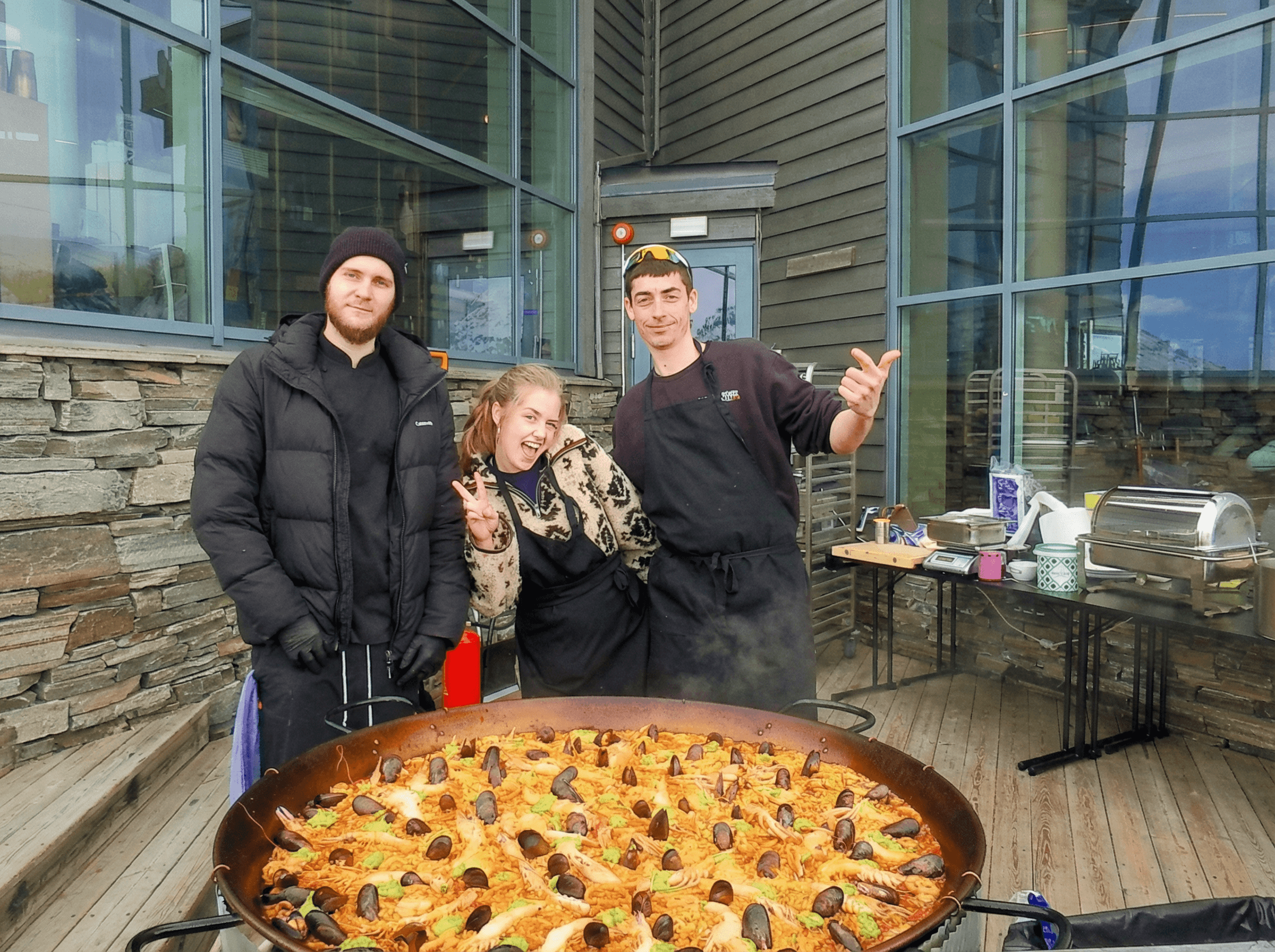Chef preparing dishes on site